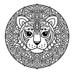 Tiger Mandalas - Kostenlose Ausmalbilder zum Ausdrucken
