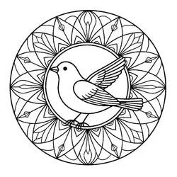 Vogel-Mandala Ausmalbild #221972 zum Ausdrucken und Ausmalen