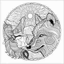 Wolf-Mandalas - Kostenlose Ausmalbilder zum Ausdrucken