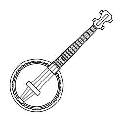 Banjo - Kostenlose Ausmalbilder zum Ausdrucken