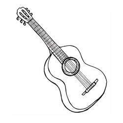 Malvorlage Gitarre mit Saiten und Schallloch