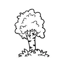 Malvorlage Baum mit runder Baumkrone