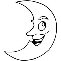 Malvorlage Lächelnder Mond in Sichelform