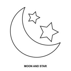 Malvorlage Mond und Sterne