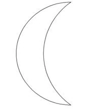 Malvorlage Mond als einfache Sichelform
