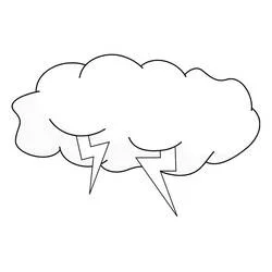 Malvorlage Wolke mit zwei Blitzen