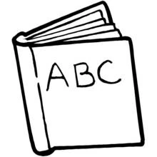 Malvorlage ABC-Buch mit aufgefächerten Seiten