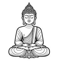Malvorlage Buddha sitzend in Meditationshaltung