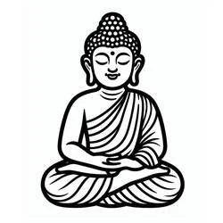 Malvorlage Buddha meditierend im Lotossitz