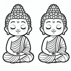 Malvorlage Buddha meditiert in doppelter Pose