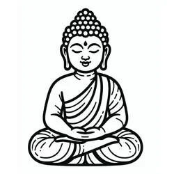 Malvorlage Buddha sitzend in Meditation