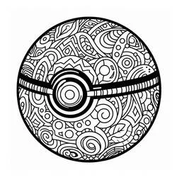 Malvorlage Pokeball mit Mandala-Muster