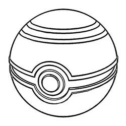 Malvorlage Pokeball mit detaillierten Ringen