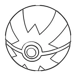 Malvorlage Pokeball mit Zickzackmuster