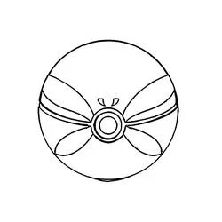 Malvorlage Pokeball mit dekorativem Schleifenmuster