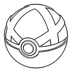 Malvorlage Pokeball mit X-förmigem Muster