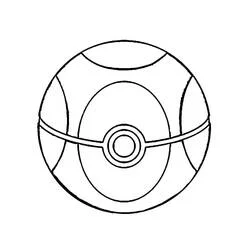 Malvorlage Pokeball mit rundem Mittelknopf