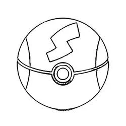 Malvorlage Pokeball mit Blitzsymbol