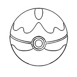Malvorlage Pokeball mit wellenförmigem Muster
