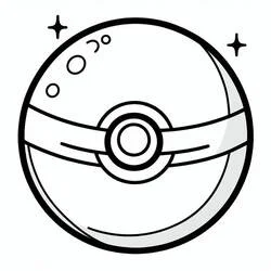 Malvorlage Pokeball mit Glitzerpunkten