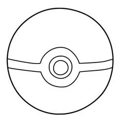 Malvorlage Pokeball mit einfachem rundem Design