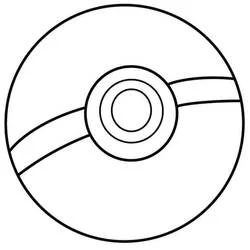 Malvorlage Pokeball mit einfacher runder Form