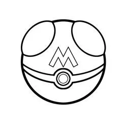 Malvorlage Pokeball mit M-Symbol