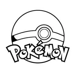 Malvorlage Pokeball mit Pokémon-Logo