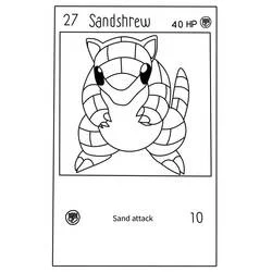 Malvorlage Sandshrew Pokémon Karte mit Sandangriff