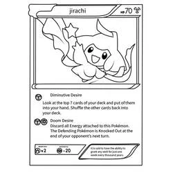 Malvorlage Jirachi Pokémon Karte schwebend mit Stern