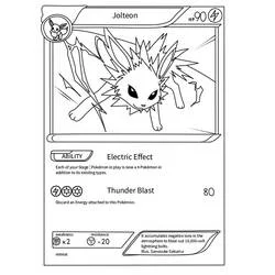 Malvorlage Jolteon Pokémon Karte in Angriffshaltung