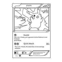 Malvorlage Pikachu Pokémon Karte mit Blitzen
