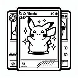 Malvorlage Pikachu Pokémon Karte mit Glitzern