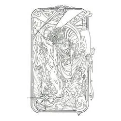 Malvorlage Tarotkarte der Stern mit mystischer Gestalt