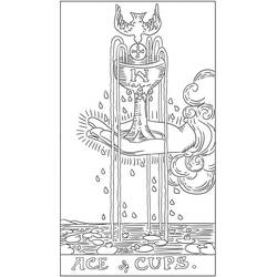 Malvorlage Ass der Kelche Tarotkarte