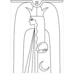 Malvorlage Die Hohepriesterin Tarotkarte