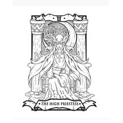 Malvorlage Die Hohepriesterin Tarotkarte