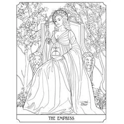 Malvorlage Die Herrscherin auf ihrem Thron, Tarotkarte