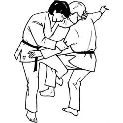 Malvorlage Judo-Wurftechnik in Aktion