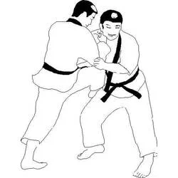 Malvorlage Judo zwei Kämpfer im Griff