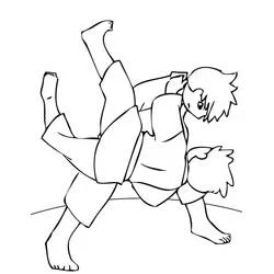 Malvorlage Judo Ippon-Wurftechnik