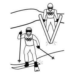 Ski - Kostenlose Ausmalbilder zum Ausdrucken