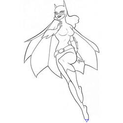 Malvorlage Batgirl fliegt durch die Luft
