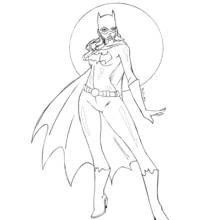 Malvorlage Batgirl in heldenhafter Pose