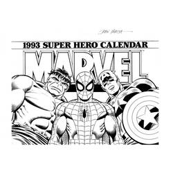 Malvorlage Hulk, Spider-Man und Captain America vereint