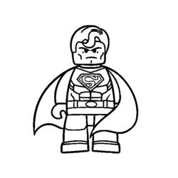 Malvorlage Superheld im Lego-Stil mit Umhang und S-Emblem