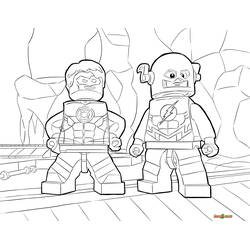 Malvorlage Marvel Superhelden als LEGO-Figuren nebeneinander