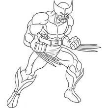 Malvorlage Wolverine in Kampfhaltung mit ausgefahrenen Krallen