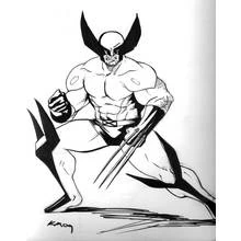 Malvorlage Wolverine in Kampfhaltung