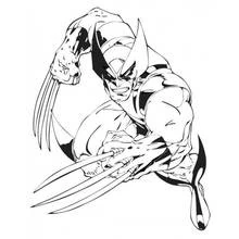 Malvorlage Wolverine kauernd mit ausgefahrenen Krallen